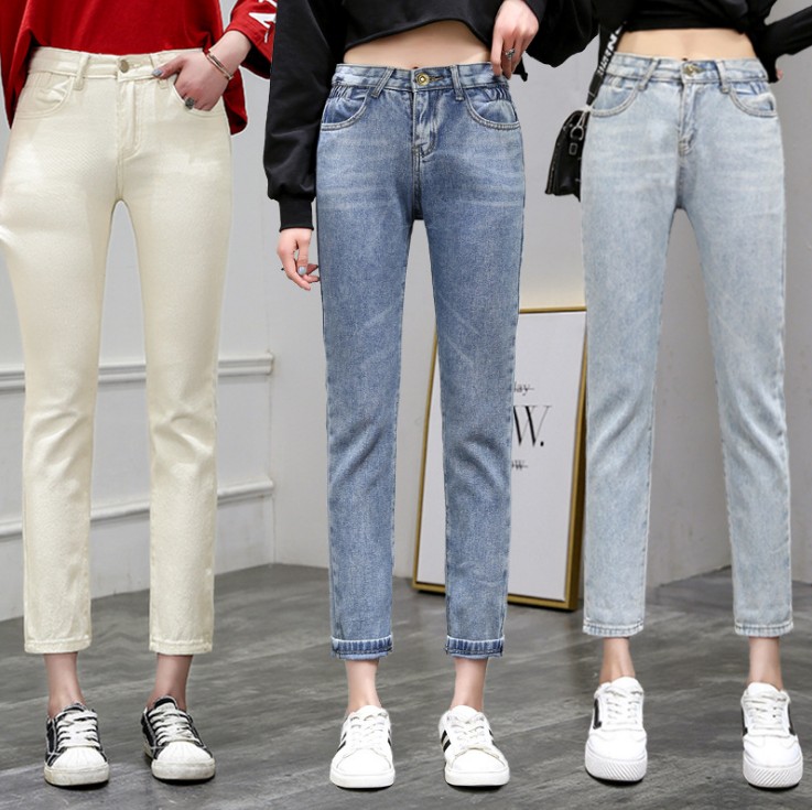 New spring casual jeans, Korean-style blue jeans for women