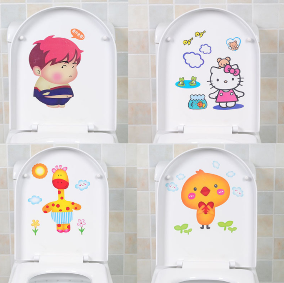 卡通浴室马桶贴纸多用居家装饰贴纸墙贴加厚耐温