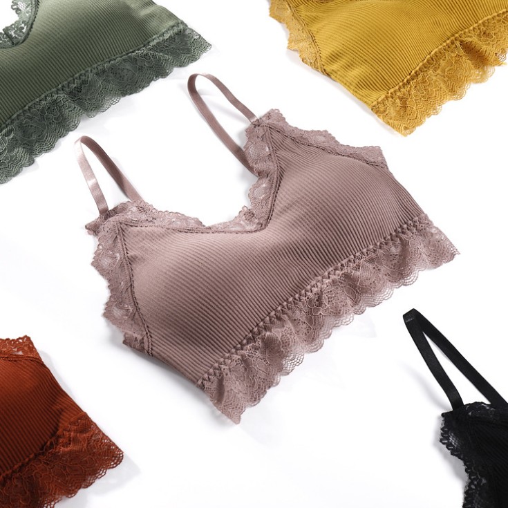 Seamless halter lace undergarment without steel rings, strapless anti-glare base vest, adjustable chest wrap for women details Picture