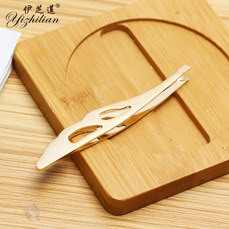 Ezilian new grafted eyelash tweezers high density fit eyelash planting golden feather clip flowering tweezers
