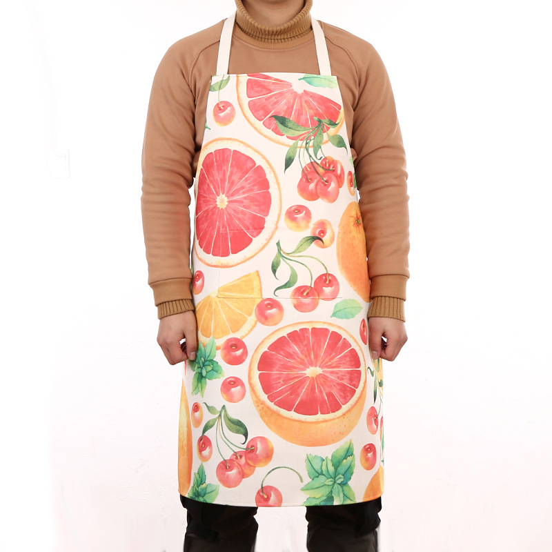 Linen printed apron Digital printed apron thickened apron Fashion Home apron Kitchen apron Household apron Waterproof stain apron Digital printed linen apron
