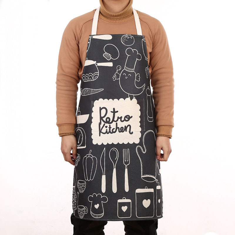 【LOVELY HOME】【 Chi Jia 】 Positioning printed apron, enlarged and thickened kitchen heat-resistant apron, European-style restaurant apron, personalized custom apron Application Scenario