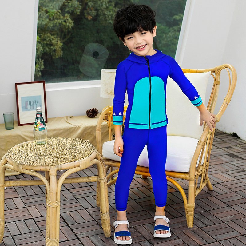 2019 Children's Swimsuit Girls long sleeve warm quick dry sun protection one-piece swimsuit SUN yat-sen boys and girls wetsuit details Picture