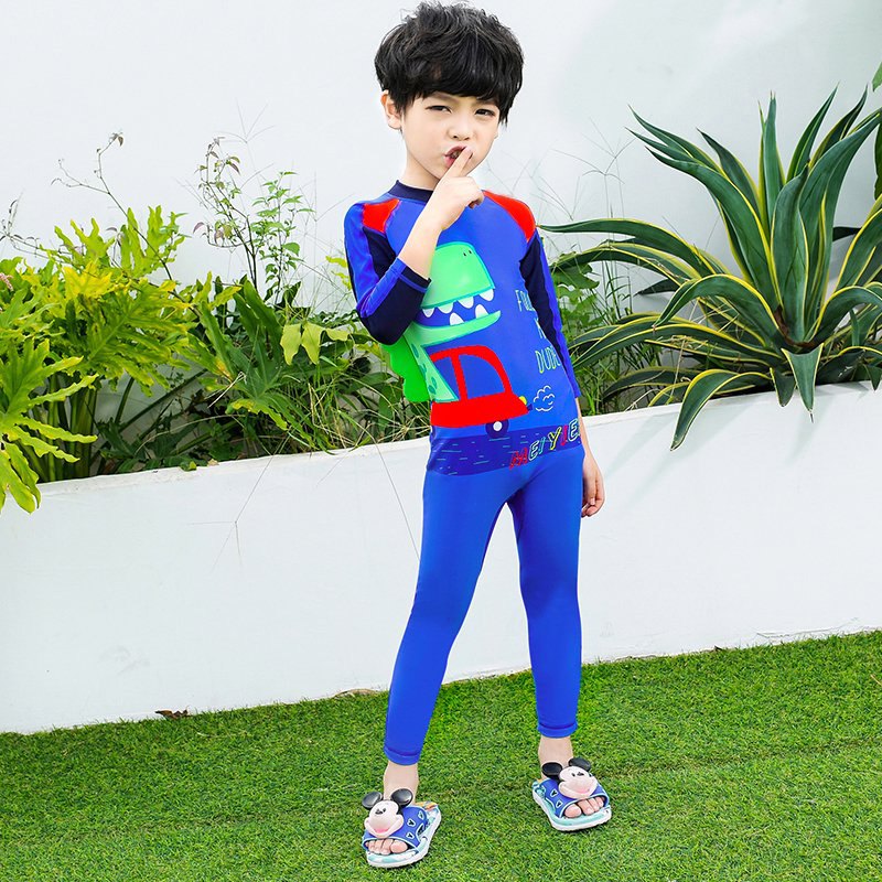 Children's swimsuit boy big boy long sleeve one-piece swimsuit boy Korean sun protection surf wetsuit jellyfish suit