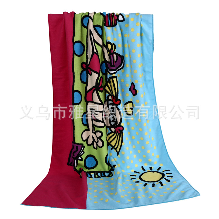 Microfiber Best-Selling Brand Beach Towel Cute Girl Bath Towel Easy To Wash Fast Dry Beach Towel Specification drawing
