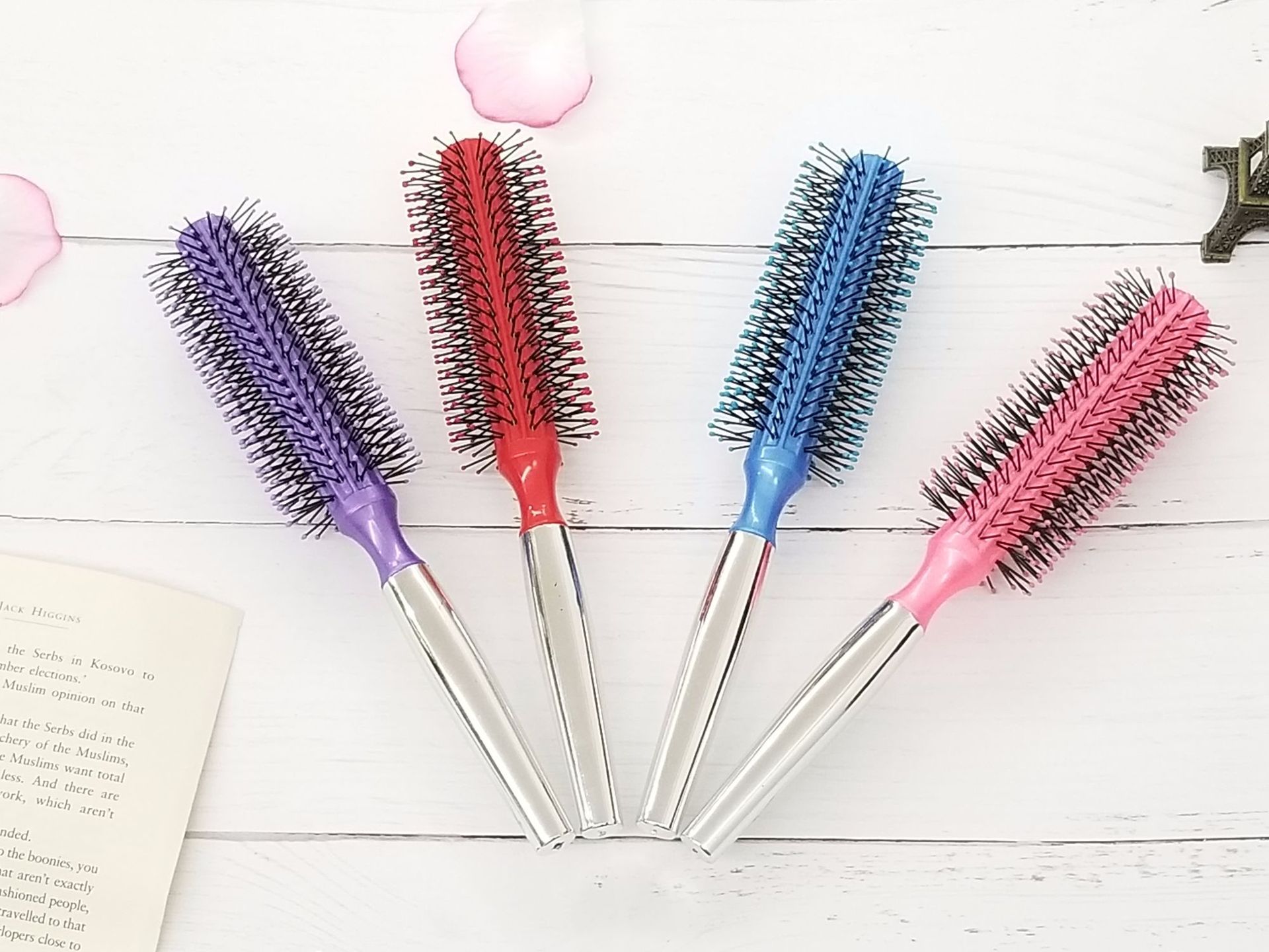 Round comb pear hair styling comb straight curly hair comb big roll comb roller comb manufacturers direct sale thumbnail
