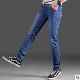 an-ml Korean version of small feet jeans four seasons men's mid-waist pants all fit stylish pants boutique straight leg pants