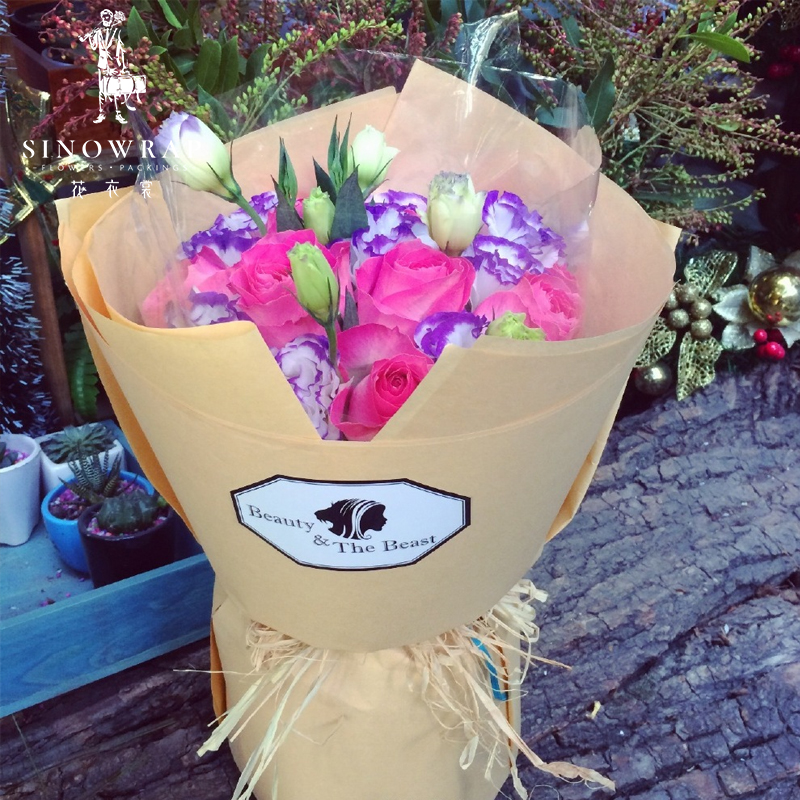 厂家直销复古牛皮纸 花束礼品包装纸 书皮纸背景纸 纯色 现货细节图