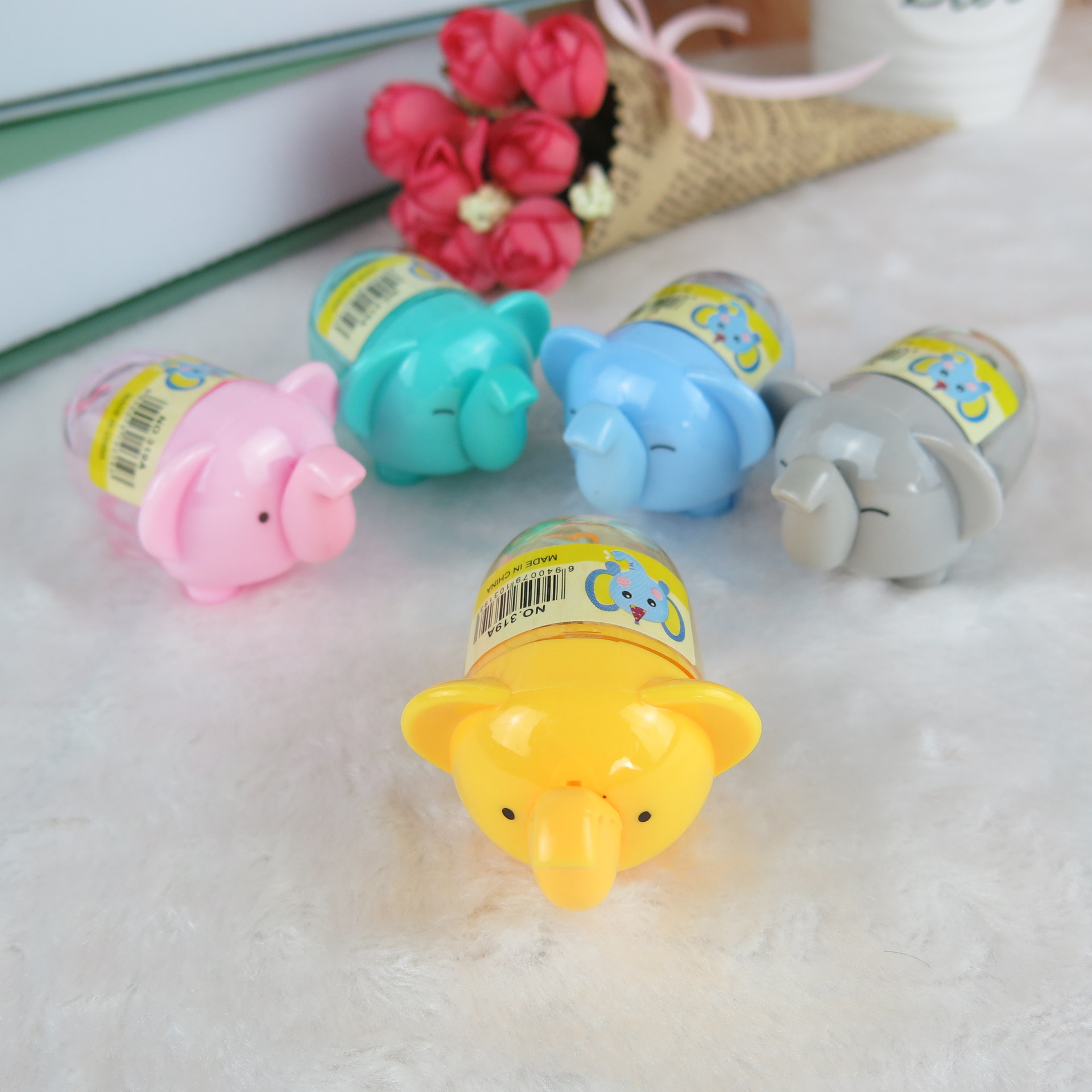 Fuleyga cute creativo elefante sacapuntas/apontador de lápiz de plástico estudiante regalos premios al por mayor