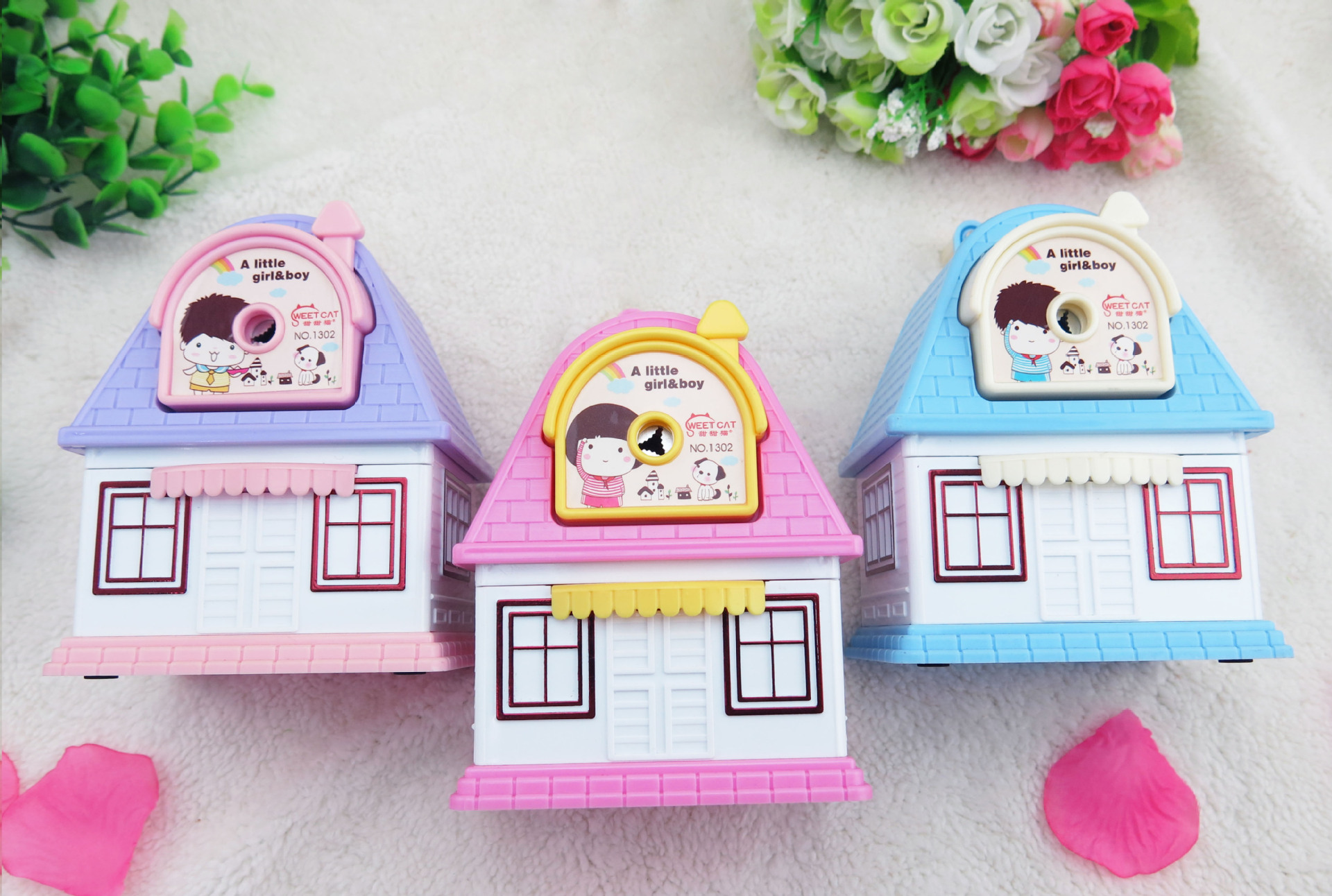Folga studentsstationery supplies cartoon house sacapuntas de mano apuntador studentsstudentspapelería suministros details Picture