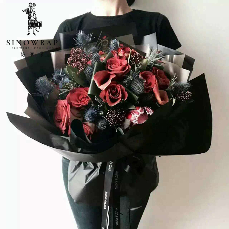 雾面纸 纯色 厂家直销 鲜花包装纸材料卡通花束半透明包装纸产品图