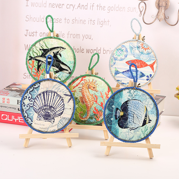 【LOVELY HOME】【持嘉】陶瓷锅垫海洋陶瓷锅垫 热转印挂盘 厨房圆形餐垫 家居装饰品