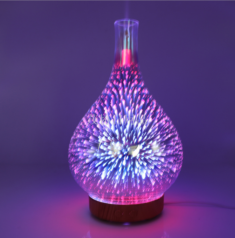七彩LED渐变色香熏加湿器创意夜灯3D玻璃烟花香薰机仅供外贸外销仅供外贸外销仅供外贸外销产品图