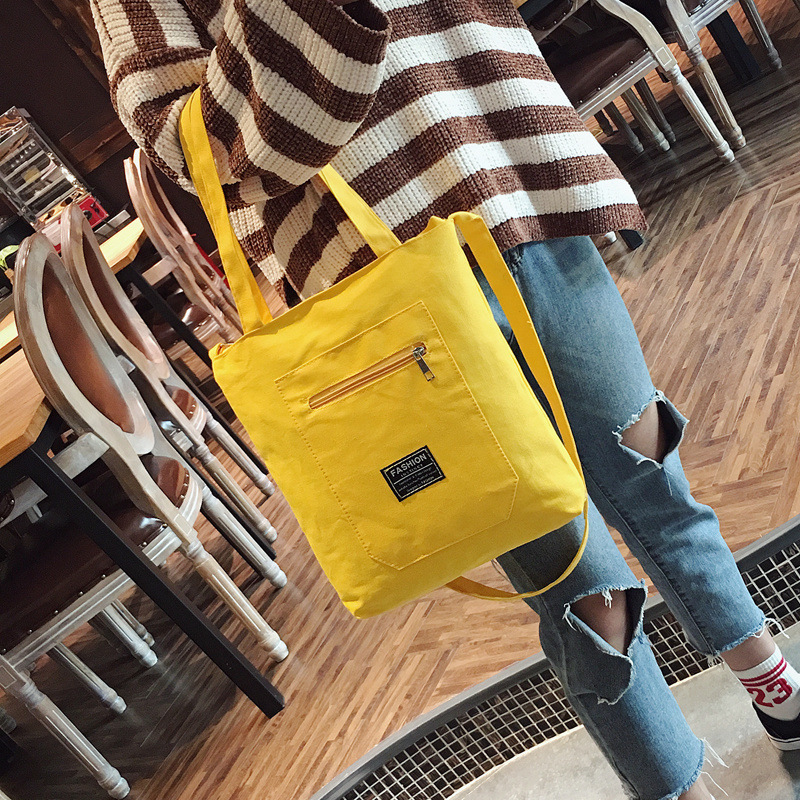 Spring 2018 new collection of artistic versatile hand canvas one-shoulder bag South Korean canvas bag cross-body bag for women thumbnail
