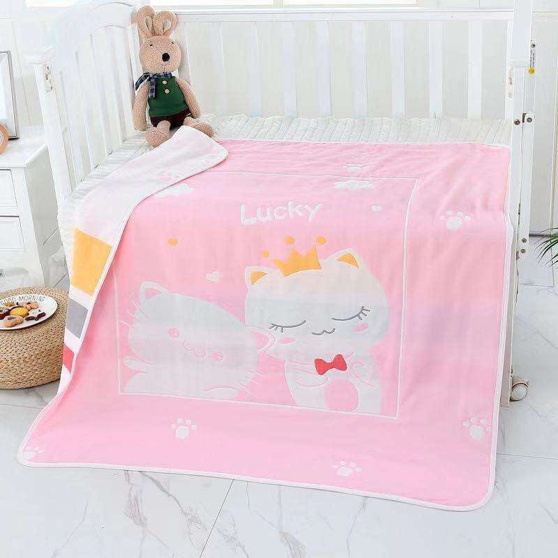 Six-layer jacquard gauze baby and children's colored cotton bath towel cover, super soft and independent pattern 2019 new style