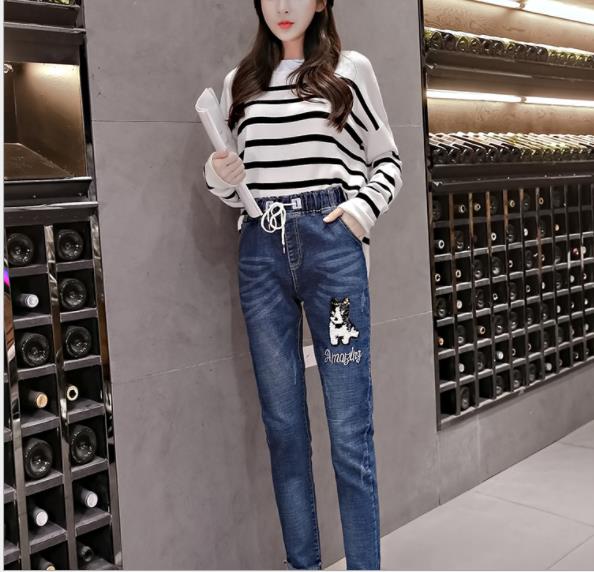 an-sj's new slimming stretch tight-waisted denim skinny pants for women Application Scenario