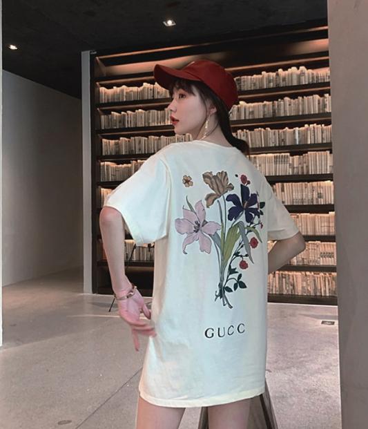 Spring and summer retro Instagram trendy brand letter-printed loose short-sleeved T-shirt for thin women