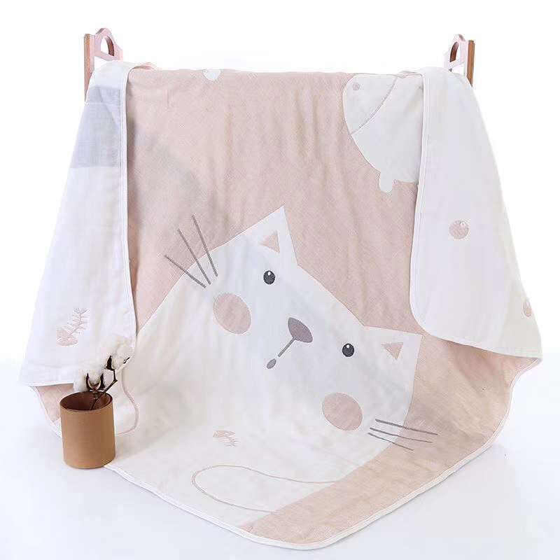 Six-layer jacquard gauze baby and children's colored cotton bath towel cover, super soft and independent pattern 2019 new style Application Scenario