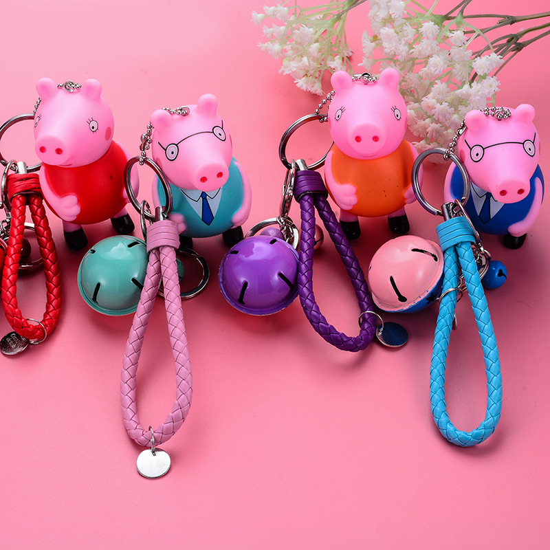 汽车钥匙扣 小猪猪钥匙扣金属 编织绳钥匙链挂件 活动小礼品批发细节图