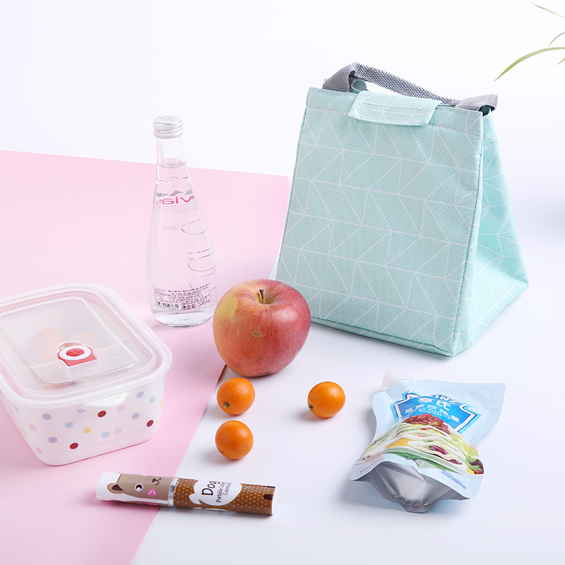 Long style insulated meal bag bento bag handbag waterproof canvas insulated bag large aluminum foil thickening thumbnail