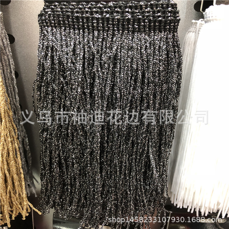 厂家直销供应优质15CM20CM金银线材质排须热切不会散服装工艺辅料