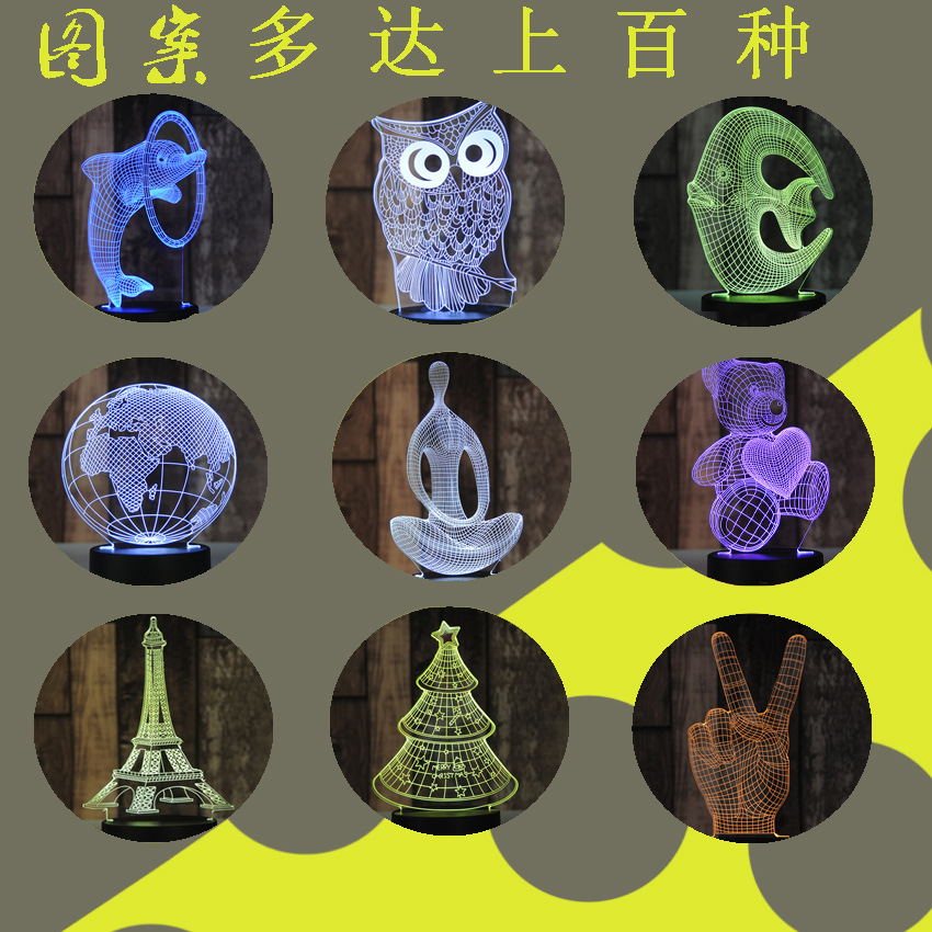 台灯LED创意七彩触摸蝴蝶小夜灯细节图
