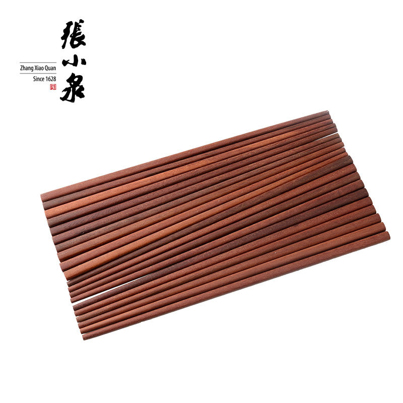 张小泉玄香红檀木筷子10双礼盒装25cm日式实木无漆无蜡防滑筷子细节图