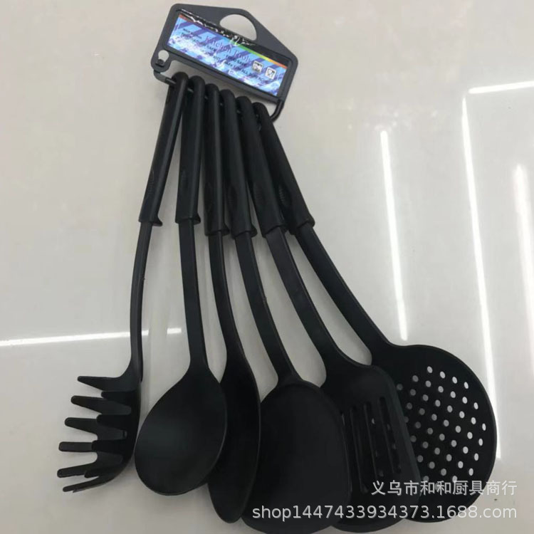 Kitchenware spoon and spatula set, 6-piece kitchenware spoon and spatula set, creative nylon set, nylon kitchenware handle