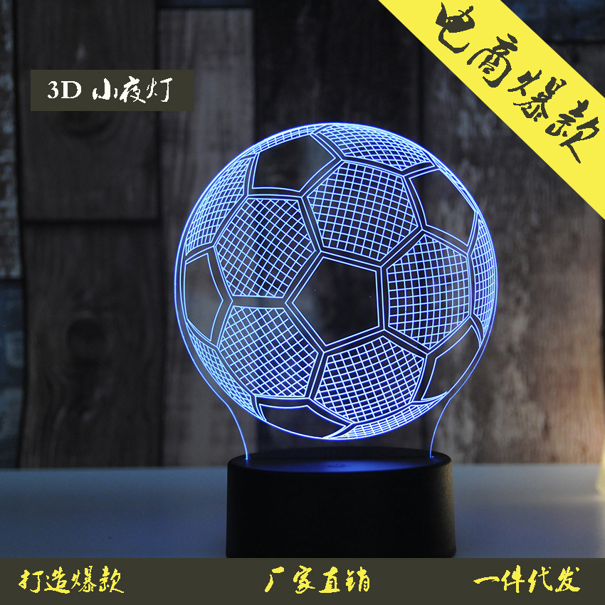 3D touch remote control LED lamp creative football night light