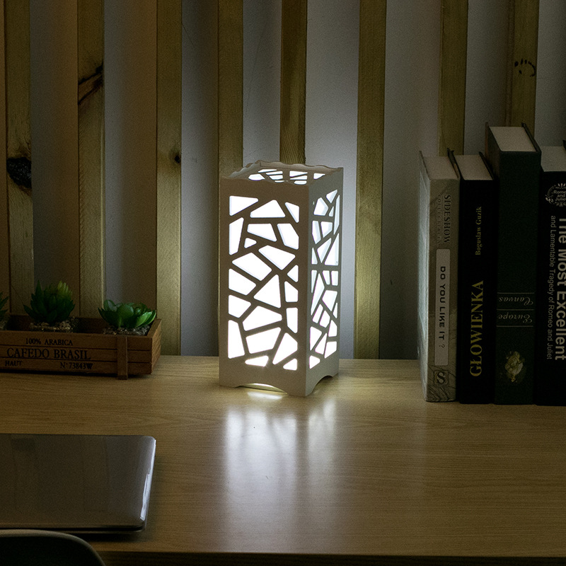 New unique creative LED night light wood plastic home USB Nordic bedside care