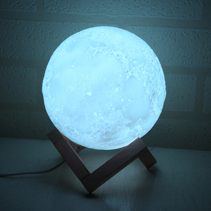 3D月球灯LED创意七彩氛围灯月亮小夜灯8cm