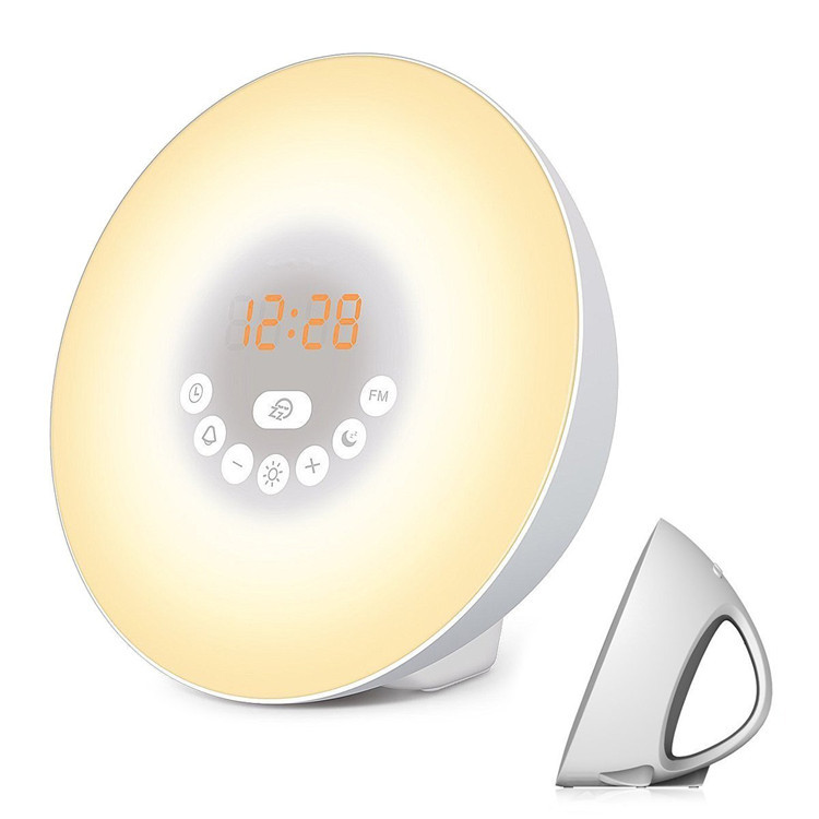 Creative desk lamp wake up alarm clock bedroom head lighting eye protection small desk lamp