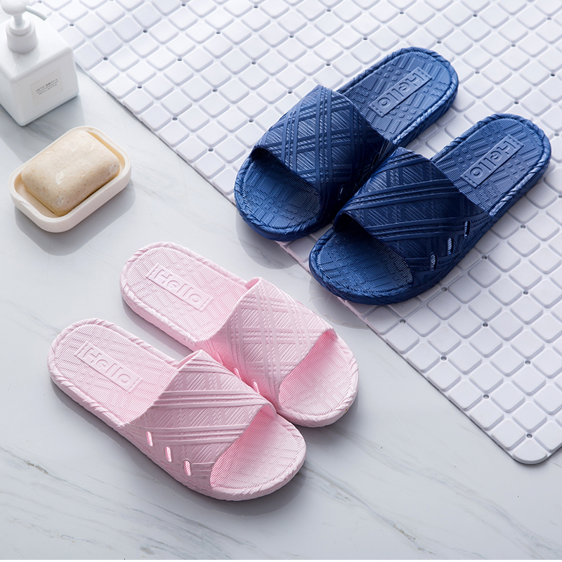 2019家居拖鞋男女室内家用防滑浴室洗澡凉拖鞋可爱情侣一字拖细节图