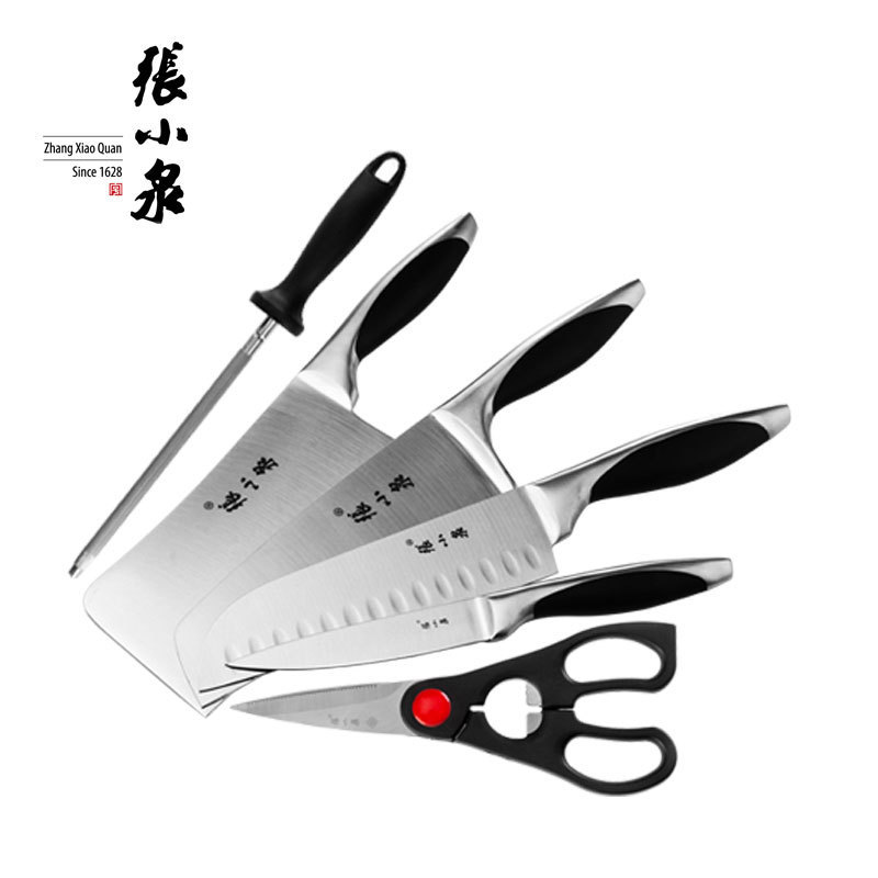 杭州张小泉全套厨房刀具套装不锈钢七件套菜刀N5489套刀包邮详情图2