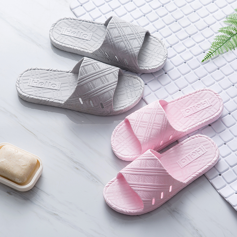 2019家居拖鞋男女室内家用防滑浴室洗澡凉拖鞋可爱情侣一字拖产品图