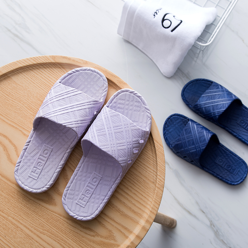 2019家居拖鞋男女室内家用防滑浴室洗澡凉拖鞋可爱情侣一字拖图