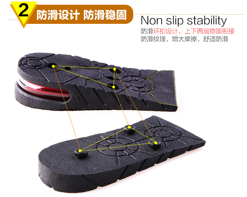 Half-padded height-increasing shoes, women's insole height-increasing insoles, men's height-increasing insoles, air insoles, men's and women's invisible sports, 3cm/5cm Application Scenario