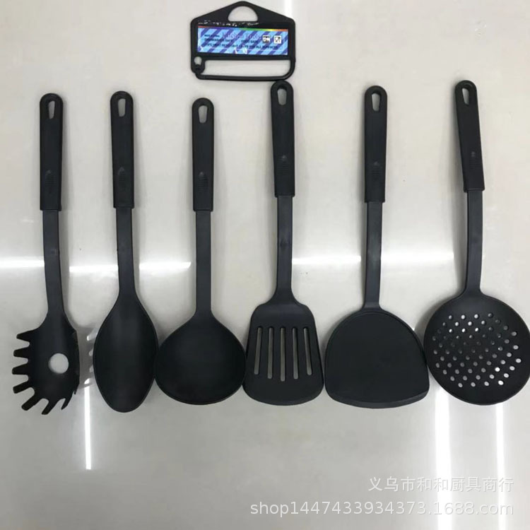 Kitchenware spoon and spatula set, 6-piece kitchenware spoon and spatula set, creative nylon set, nylon kitchenware handle details Picture