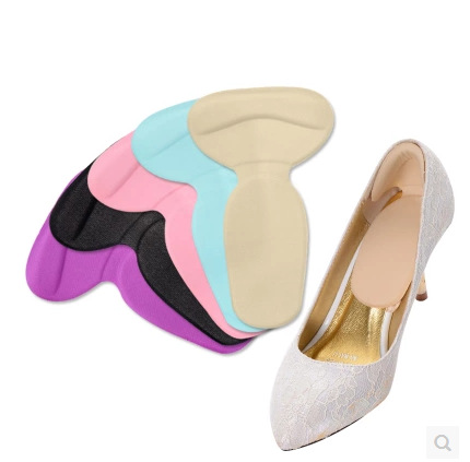 Lycra fabric two-in-one heel sticker silicone half-size pad T-shaped thickened anti-slip high heel sticker