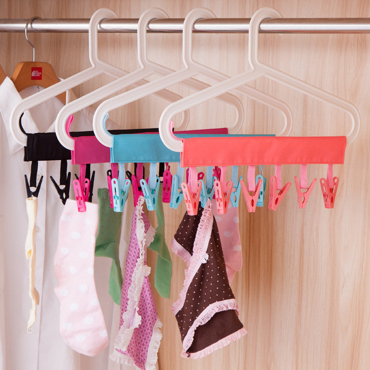Portable Fabric Hangers Collapsible Hangers Bathroom Hangers Clothing Clamps Wholesale details Picture