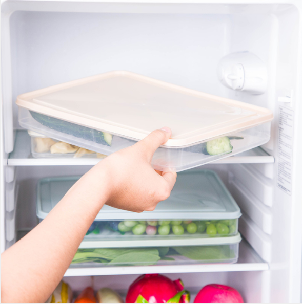 冰箱保鲜盒杂粮储物盒饺子盒 家用可叠加塑料食物水果收纳盒
