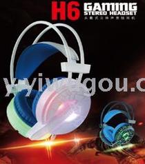 High quality gaming music headset H6 cracks glow