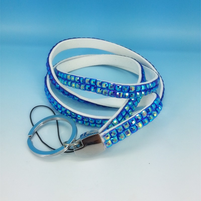 Custom Resin Drill With Korean Velvet Lanyard Crystal Shiny Stick Drill Lanyard