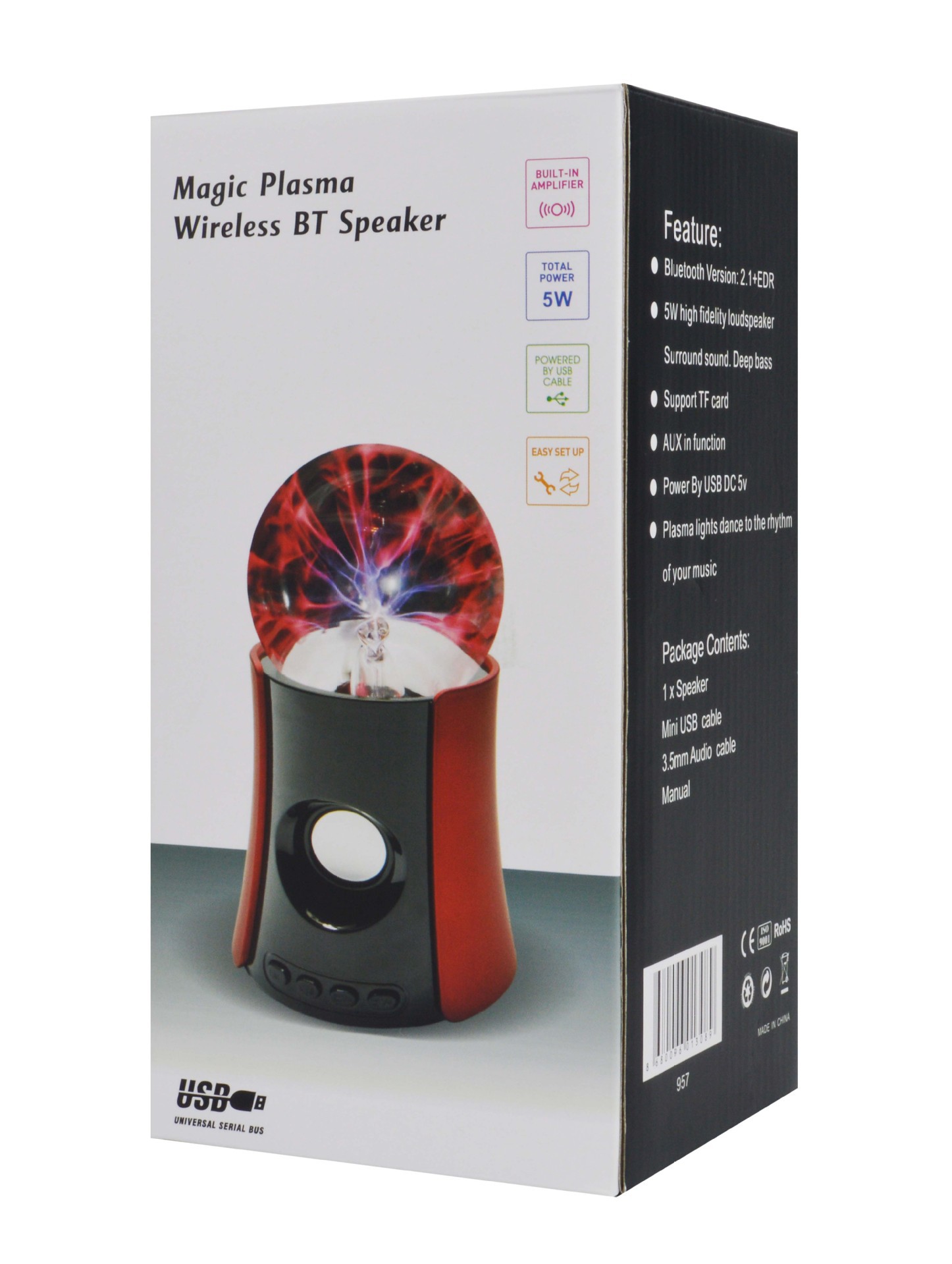 Bluetooth plug-in card charging light magic ion ball subwoofer high quality wireless Bluetooth stereo details Picture