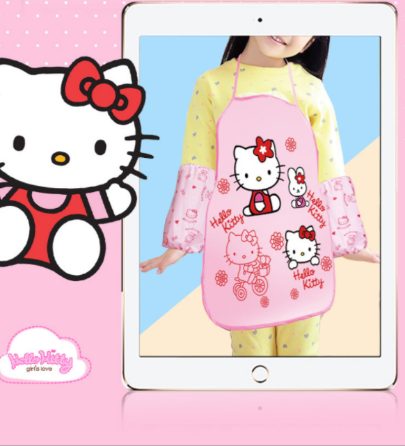 2韩版卡通儿童围裙 可爱小孩子绘画罩衣小围裙 防水围裙批发