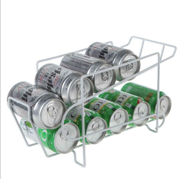 家用桌面冰箱易拉罐啤酒可乐双层收纳储物置物架产品图