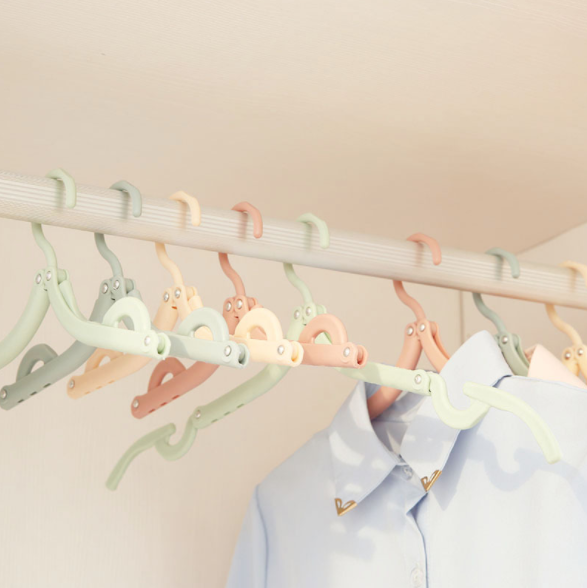 T塑料防风夹晒衣架 素色折叠衣架 便携晒衣架小物件晾衣架细节图