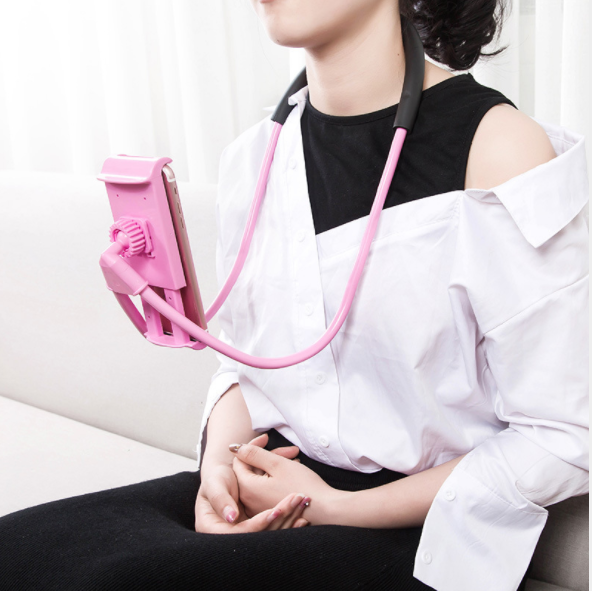 Creative neck-hanging lazy phone stand, bedside desk phone stand, multi-functional universal stand Application Scenario