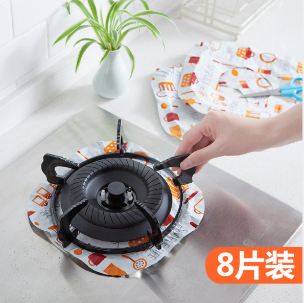 Kitchen thickened gas stove grease pad Aluminum foil high temperature gas stove foil cooktop cleaning pad