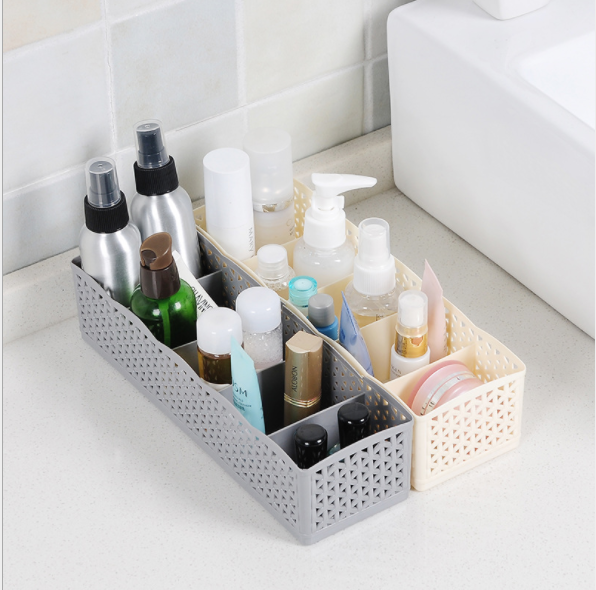 Partitioned sock storage box, desktop underwear storage compartment, drawer-style underwear organization box, plastic sock box Application Scenario
